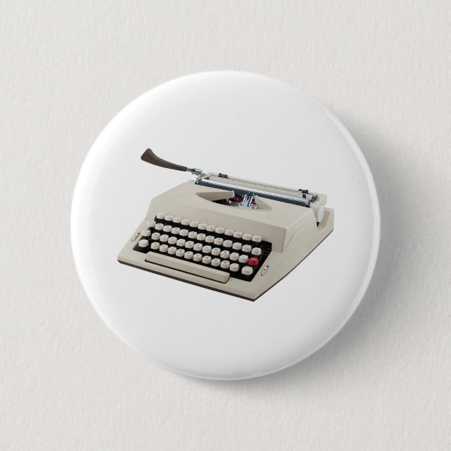 Typewriter 6 Cm Round Badge (Front)