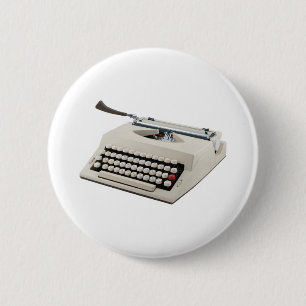Typewriter 6 Cm Round Badge