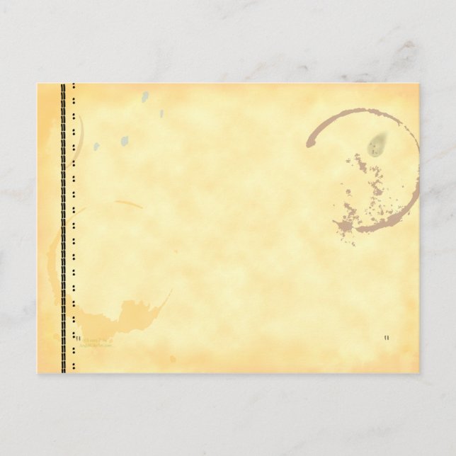 Typewriter Art Coffe Stain Postcard Template (Front)