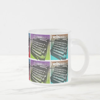 Typewriter Cool Pop Art for Writers and Authors Frosted Glass Coffee Mug