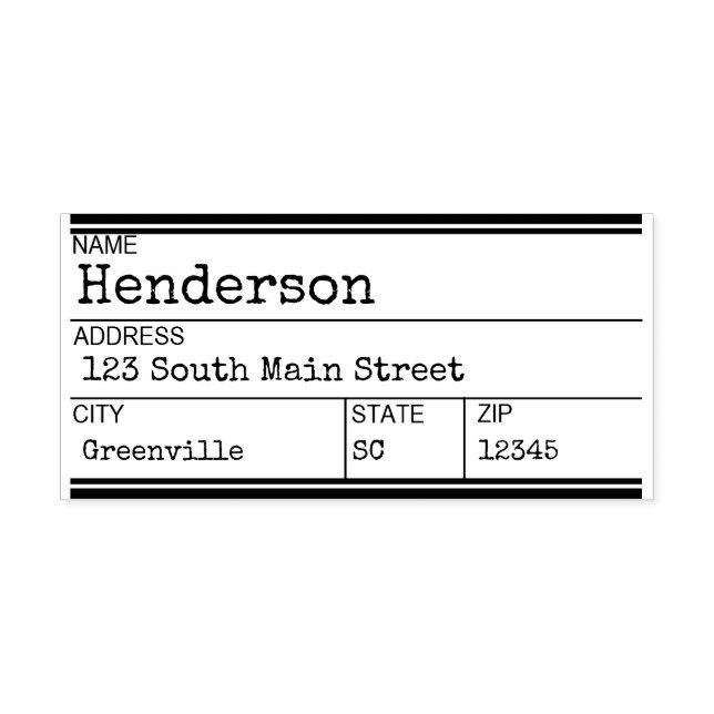 Typewriter Custom Rubber Stamp - Address Stamp (Design)