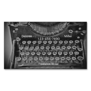Typewriter Freelance Writer Vintage Antique Magnetic Business Card