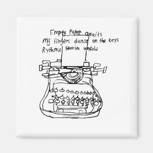 Typewriter haiku magnet