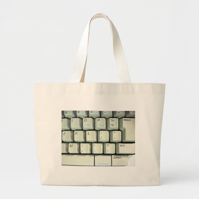 Typewriter Keyboard Large Tote Bag (Front)