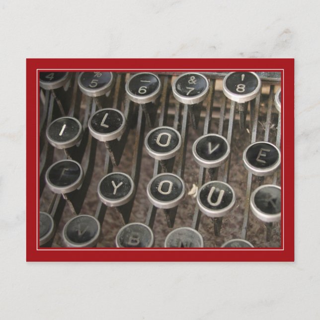 Typewriter Keys "I Love You" Postcard (Front)