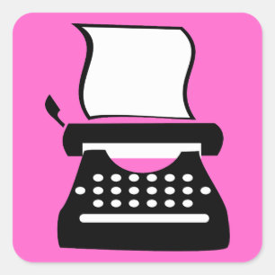 Typewriter - Manual Typing Old School Writing Square Sticker