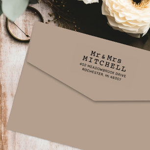 Typewriter Mr and Mrs Wedding Address Self-inking Stamp