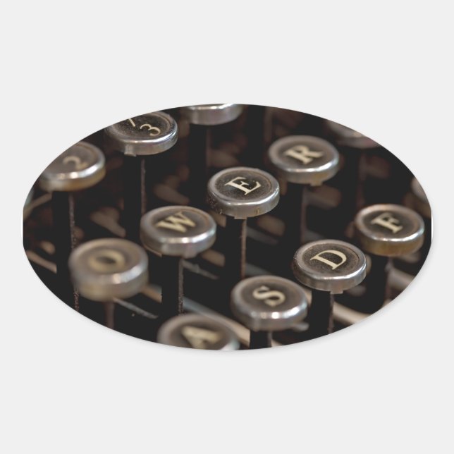Typewriter Oval Sticker (Front)