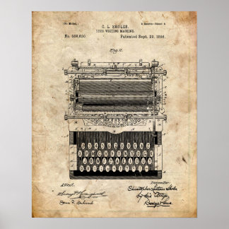 Typewriter Patent Poster