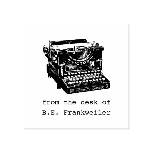 Typewriter Rubber Stamp, from the desk of Stamp (Imprint)