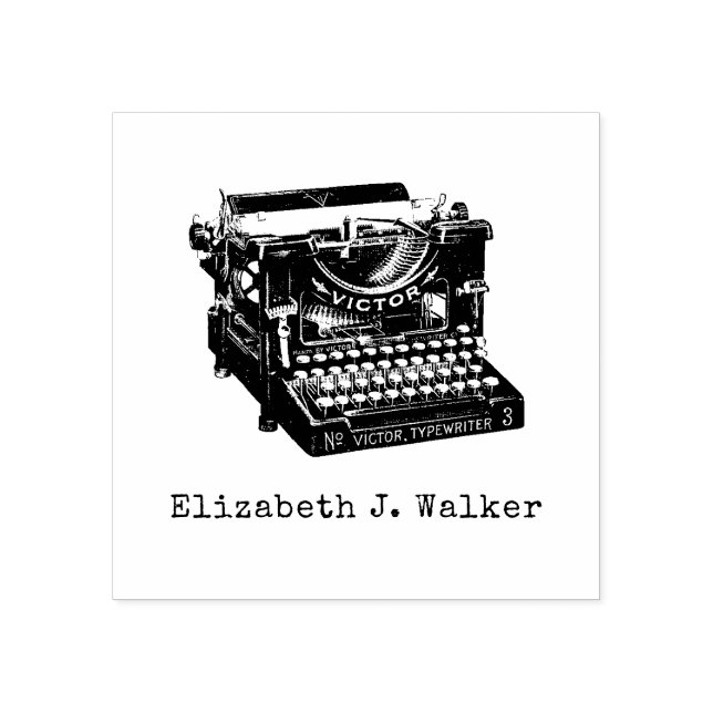 Typewriter Rubber Stamp, personalised Rubber Stamp (Imprint)