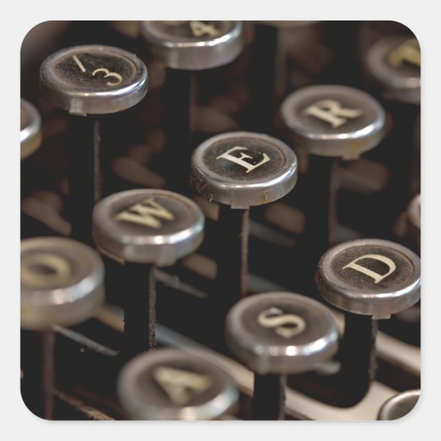 Typewriter Square Sticker (Front)