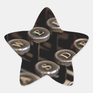 Typewriter Star Sticker