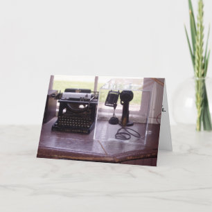 "Typewriter & Telephone" Birthday Card