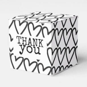 Typewriter Thank You Heart Pattern Wedding Favour Box