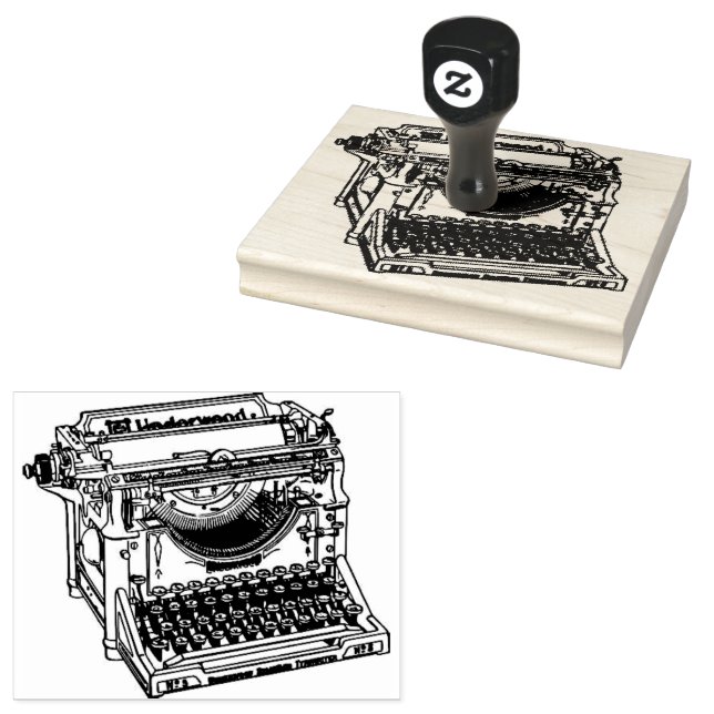 Typewriter Wood Handle Art Stamp (Stamped)