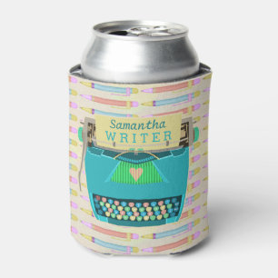 Typewriter Writer Retro Mid-Century Modern Custom Can Cooler