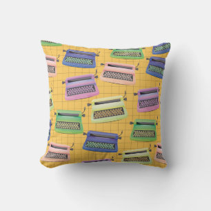 Typewriters pattern cartoon. cushion