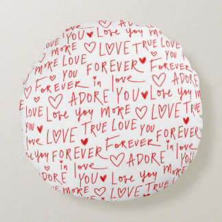 Typewriting Love Round Cushion