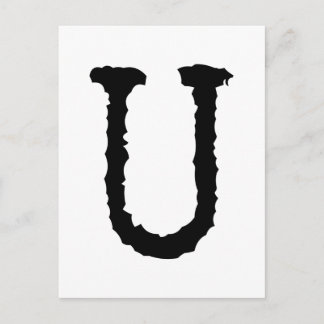 Typewritten Letter U Postcard