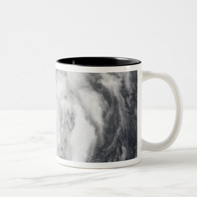 Typhoon Damrey in the western Pacific Ocean Two-Tone Coffee Mug (Right)