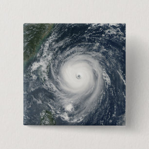 Typhoon Longwang  approaching Taiwan 15 Cm Square Badge