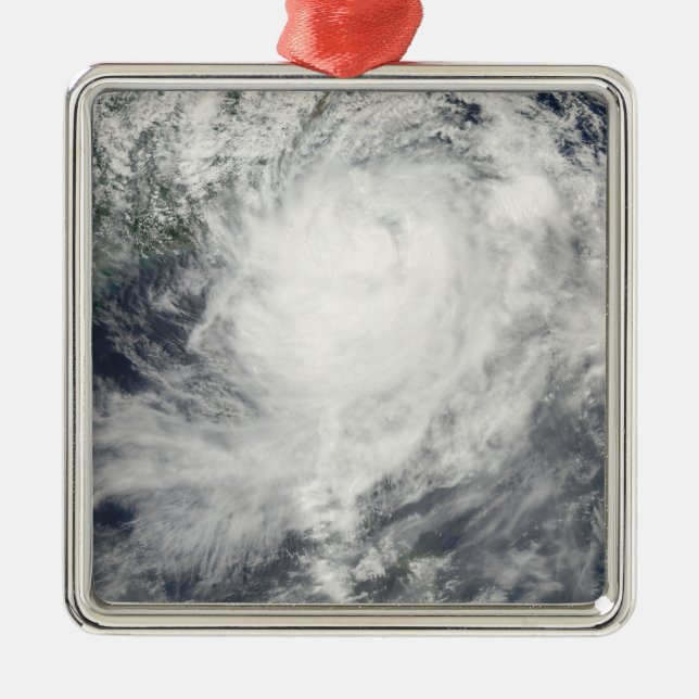 Typhoon Morakot over Taiwan Metal Tree Decoration (Front)