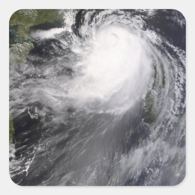 Typhoon Nuri approaching China Square Sticker (Front)