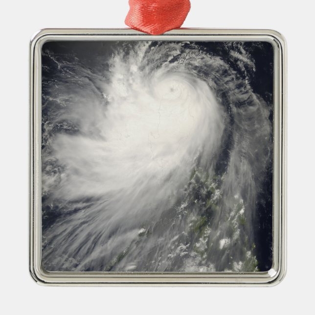 Typhoon Nuri over the Philippine Islands Metal Tree Decoration (Front)