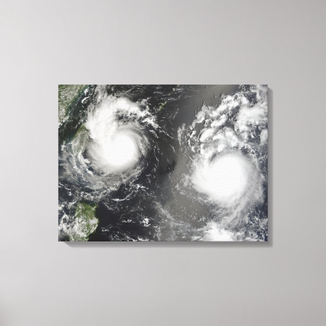Typhoon Saomai and Tropical Storm Bopha Canvas Print (Front)