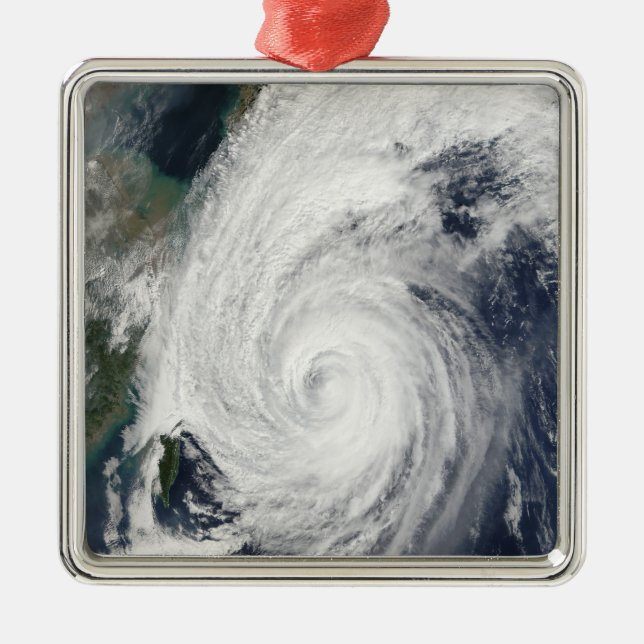 Typhoon Tokage south of Japan Metal Tree Decoration (Front)