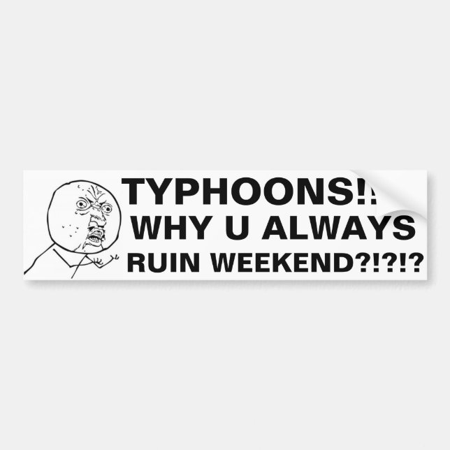TYPHOONS!!!!! BUMPER STICKER (Front)
