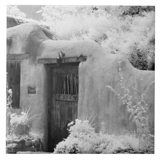 Typical adobe door and entryway in Santa Fe, New Tile (Front)