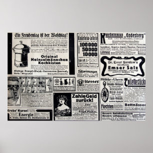 Typical advertisements in German in a European new Poster