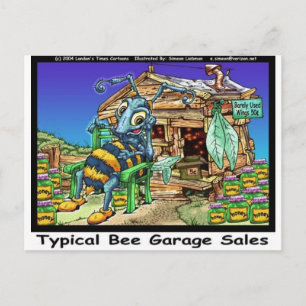 Typical Bee Garage Sales Funny Gifts & Tees Postcard