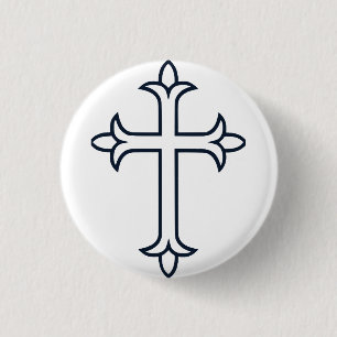 Typical Christian cross 3 Cm Round Badge