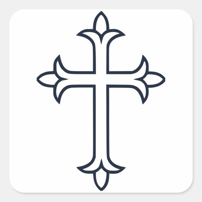 Typical Christian cross Square Sticker (Front)