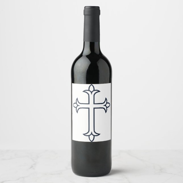 Typical Christian cross Wine Label (Front)