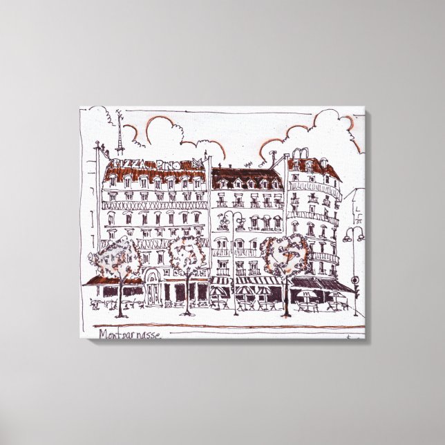 Typical Haussmann | Boulevard Montparnasse, Paris Canvas Print (Front)