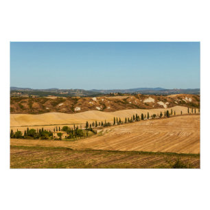 Typical landscapes for Siena Province in Tuscany Poster