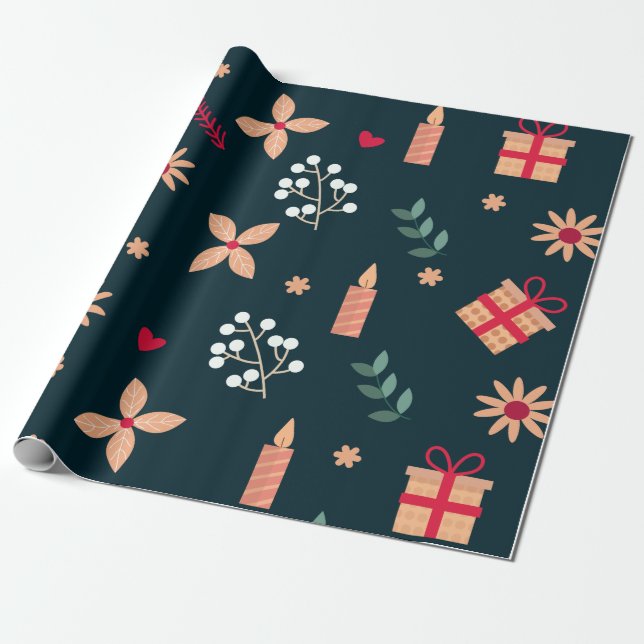 Typical motifs about Christmas day Wrapping Paper (Unrolled)