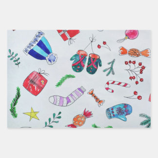 Typical motifs about Christmas day Wrapping Paper Sheet