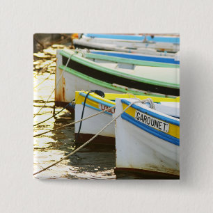 Typical Provencal fishing boats painted in 15 Cm Square Badge