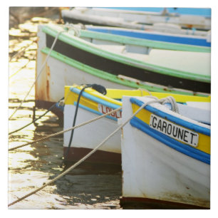 Typical Provencal fishing boats painted in Tile