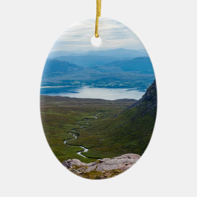 Typical Scottish Highlands landscape - Scotland Ceramic Tree Decoration (Front)