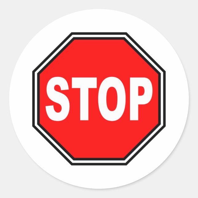 Typical Stop Sign Classic Round Sticker (Front)