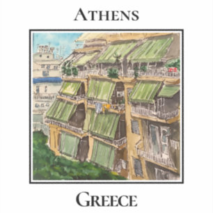 Typical Street of Apartments in Athens Greece