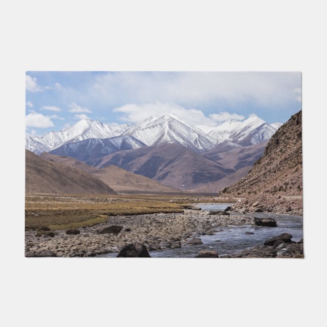 Typical Tibetan mountain landscape Doormat (Front)