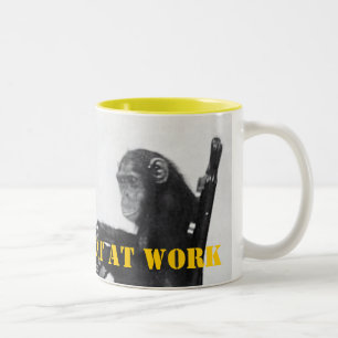Typing Monkey Two-Tone Coffee Mug