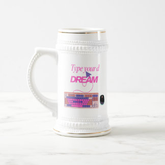 Typing My Future Beer Stein